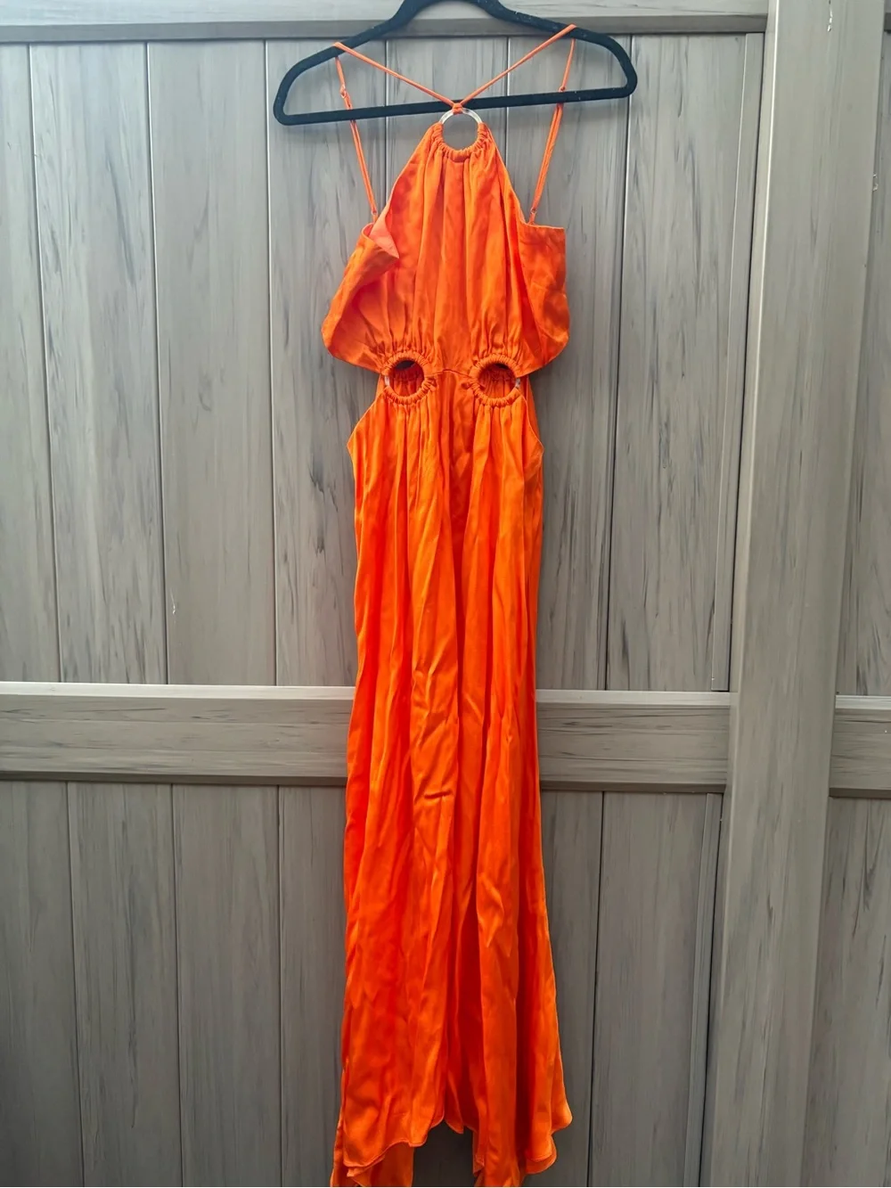 ELLIATT Visitant Maxi Dress in Papaya Bright Orange Sundress Sun Gown small - Picture 3 of 10